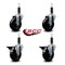 Service Caster 4'' Hard Rubber Wheel Swivel 1'' Expand Stem Caster Set 2 Brakes, 4PK SCC-EX20S414-HRS-2-PLB-2-1 - alternate 4